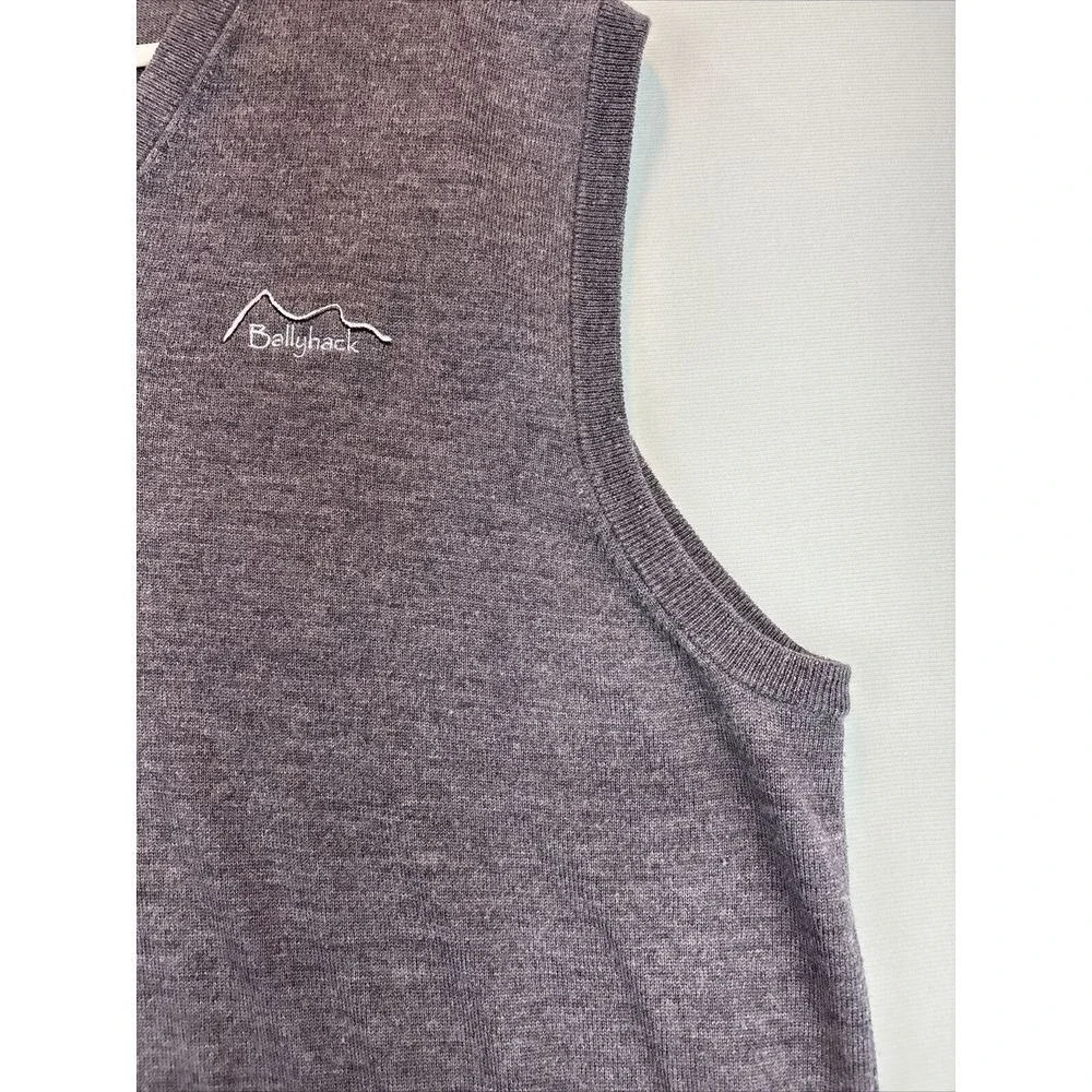 Peter Millar Sweater Vest Mens XL Gray 100% Merino Wool V-Neck Golf Sleeveless